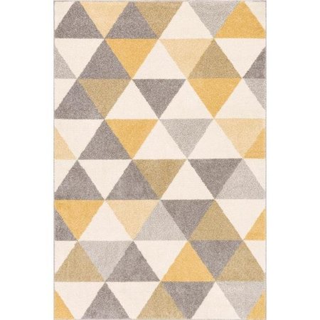 WELL WOVEN Well Woven MC-62-7 Alvin Modern Geometric Rug; Gold - 7 ft. 10 in. x 9 ft. 10 in. MC-62-7